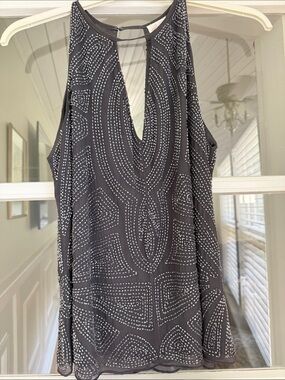 Parker Slate Gray Beaded Tank | XS
